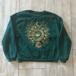 GREEN AND YELLOW SHEIN PULLOVER SWEATER